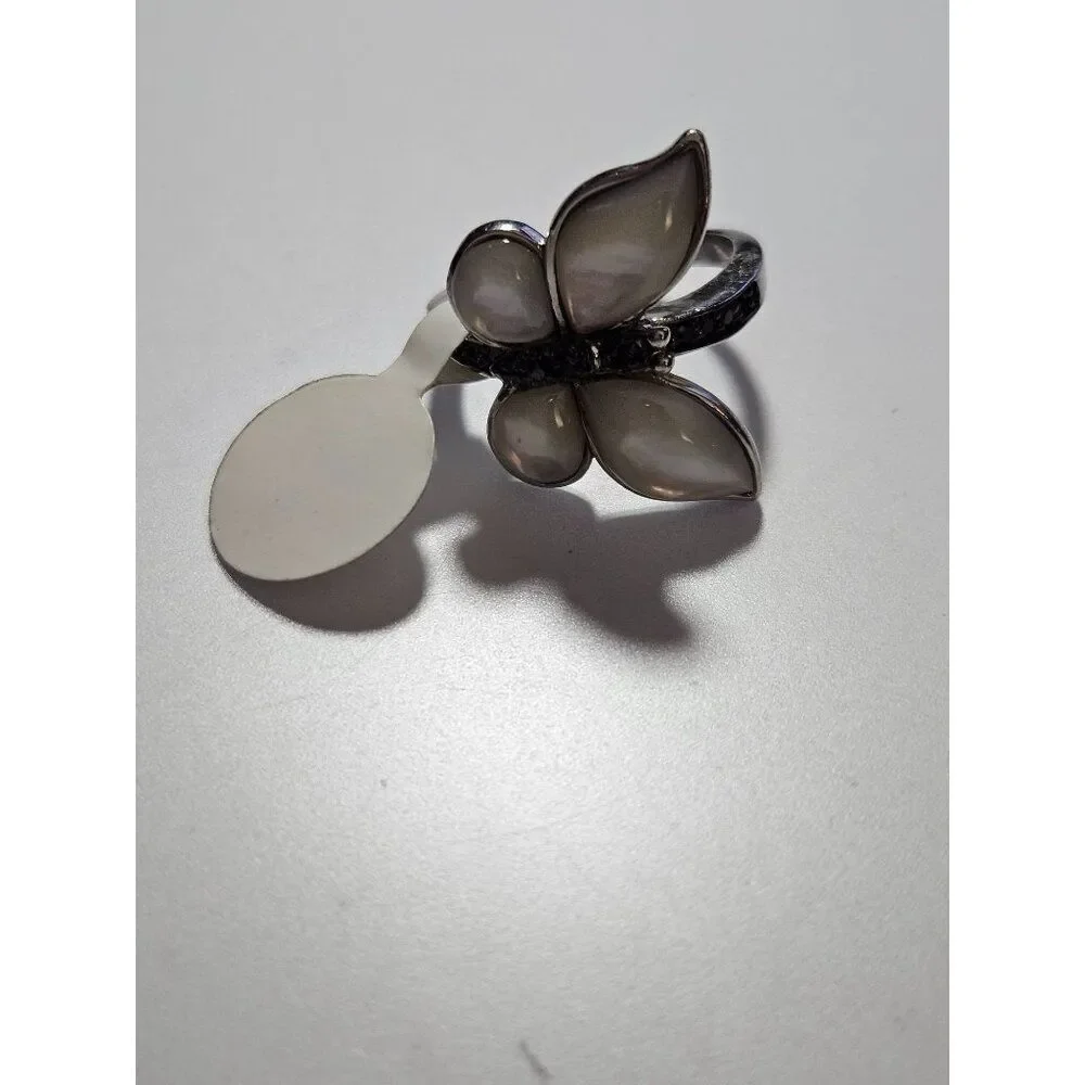 Silver tone butterfly ring size 7